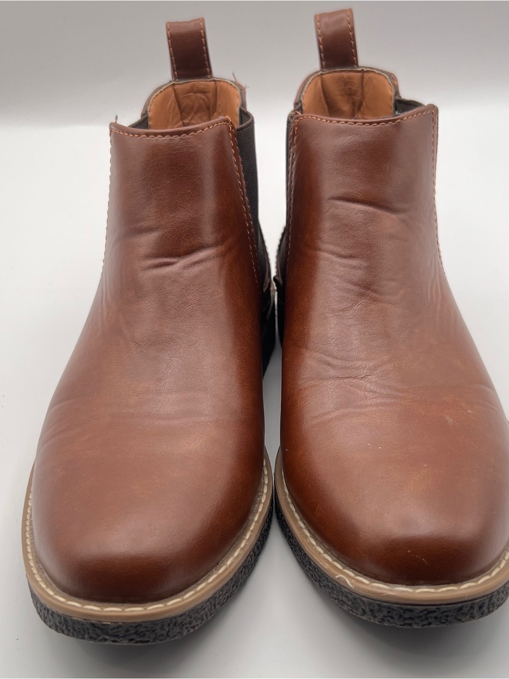 Deer Stags Zane Boys Chelsea Boots Brown Size 3M Memory Foam Kids Shoes
